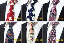 Gravata fina de algodão para homens, gravata clássica skinny com pescoço e gola fina casual de caxemira, 6cm para homens 2024 - compre barato