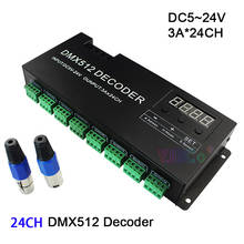 Decodificador DMX512 de 24 canales, controlador de iluminación de escenario, tira led RGB de un solo color, señal PWM DMX512/1990, DC5V, 12V, 24V 2024 - compra barato