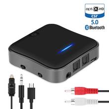 Aptx hd baixa latência bluetooth 5.0 receptor de áudio transmissor música csr8675 tv pc adaptador sem fio rca/spdif/3.5mm aux jack 2024 - compre barato