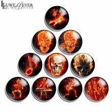10mm 12mm 16mm 20mm 25mm 30mm 531 Skull Mix Round Glass Cabochon Jewelry Finding 18mm Snap Button Charm Bracelet 2024 - buy cheap