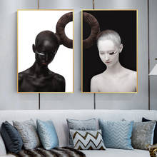 Pinturas de estilo nórdico para mujeres blancas y negras, lienzo de pared de arte desnudo moderno, carteles e impresión para decoración de sala de estar 2024 - compra barato