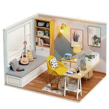 Miniaturas montar casa de bonecas de madeira diy, miniaturas com móveis, mini casa de sol brinquedos para crianças, adulto, presente de natal e aniversário 2024 - compre barato