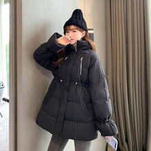 2021 Women's Winter Jacket Solid Slim Long Parkas Woman Stand Collar A Line  Cotton Padded Casual Thick Coat Ladies 2024 - buy cheap
