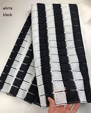 Black and Milk 2020 African Laces Fabrics Embroidered nigerian Guipure French cord Lace Fabric   ZLS03 2024 - buy cheap