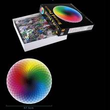 Quebra-cabeças fotográfico colorido para crianças e adultos, quebra-cabeça de papel educacional para reduzir o estresse, arco-íris arredondado 1000 2024 - compre barato