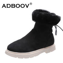 Adboov camurça forro de pele de inverno botas de tornozelo de volta botas femininas plus Size35-41 2024 - compre barato