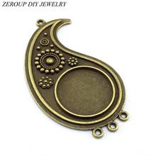 2pcs/lot 25mm DIY Flat Back Jewelry Finding Round Cameo Glass Cabochon Brass Blank Base Setting Pendant Tray 2024 - buy cheap