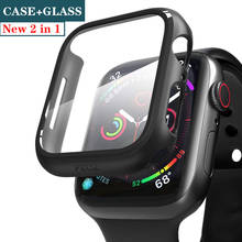 Чехол + стекло для Apple Watch, защита экрана и бампер для Apple Watch series 5 4 3 SE 6 44 мм 40 мм iWatch 42 мм 38 мм 2024 - купить недорого