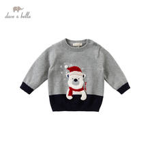 DBS15396 dave bella winter baby boys Christmas cartoon letter knitted sweater kids fashion toddler boutique tops 2024 - buy cheap