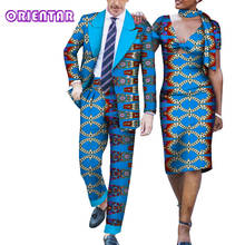 Couple African Clothes Men Blazers Suits and Women Ankara Dresses African Print Clothing Private Custom Wedding Party WYQ681 2024 - buy cheap