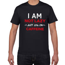 Camiseta masculina engraçada com baixa de cafeína, camiseta de verão legal para homens, hip hop, hipster, moda de rua, roupas harajuku 2024 - compre barato