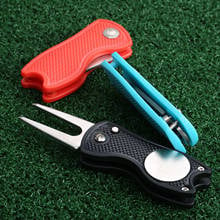 Stainless Steel Golf Putting Green Divot Fork Repair Switchblade Tool With Balls Mark Pitchfork Fit Groove Cleaner & Club Rest 2024 - buy cheap