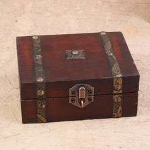 Ящик для хранения ювелирных изделий с деревянным замком в стиле ретро, контейнер для хранения подарков, органайзер для мелочей, чехол для хранения ювелирных изделий большой емкости 2024 - купить недорого