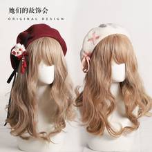 Lolita beret 2021 chapéu combinando com tudo, feminino japonês inverno outono inverno urso pintor inverno 2024 - compre barato
