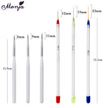 Monja 6 Pçs/set Teste Padrão de Grade de Linhas Listras Forro Jogo de Escova Da Arte Do Prego Francês Acrílico UV Gel Pintura Desenho Pen DIY Manicure Ferramenta 2024 - compre barato