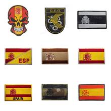 Parches bordados de bandera de España, parche táctico militar, emblema de Calavera, apliques de banderas españolas, insignias de goma de PVC, policía GEO, 1 ud. 2024 - compra barato