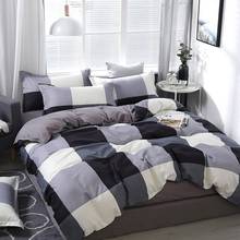 Home Textile Black plaid Pink Duvet Cover Pillowcase Bed Sheet Simple Bedding Set 3/4pcs Single Double Bedline Dropship 2024 - buy cheap