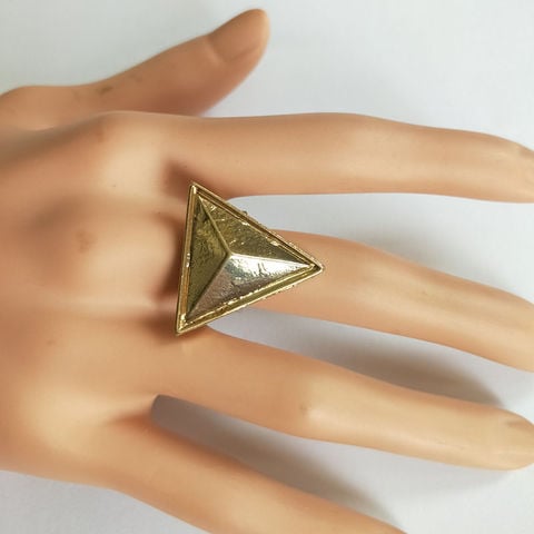 Женское кольцо в стиле панк, Золотое открытое треугольное кольцо в европейском и американском стиле, Подарочные Кольца, Прямая поставка 2022 - купить недорого