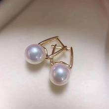 D609 Pearl Earrings Fine Jewelry Solid 18k Gold 8-9mm Nature Sea Water Japan Akoya Pearls Stud Earrings for Women Presents 2024 - buy cheap