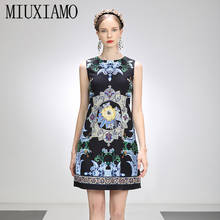Вечернее платье MIUXIMAO, весна-лето 2021, женское офисное темно-синее Повседневное платье выше колена с цветами и стразами, женские платья 2024 - купить недорого