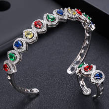 Accking Multicolor  cz fine fashion bangle ring jewelry open design for women Party wedding gift 2024 - buy cheap