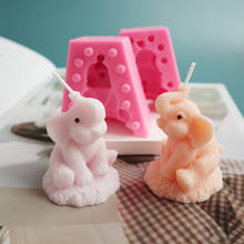 Molde de velas artesanal de silicone, faça você mesmo elefante para bebês e bandejas 3d de silicone 2024 - compre barato