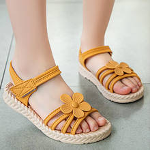 Fashion Princess Flower Children Summer Sandals Big Kids Beach Shoes 2020 Little Girl Student Sandal 3 4 5 6 7 8 9 10 11 12 Year 2024 - buy cheap