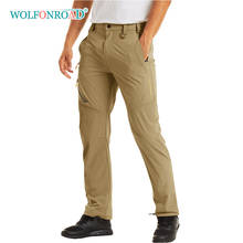 Wolfonroad verão elástico mais tamanho calças de caminhada dos homens secagem rápida calças de pesca ao ar livre esportes trekking escalada trabalho 2024 - compre barato
