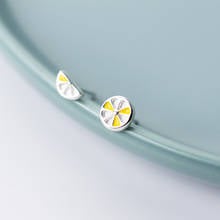 Colusiwei Fashion Hot Sale 925 Sterling Silver Exquisite Lemon Fruits Stud Earrings for Women Cute Ear Studs Jewelry Bijoux 2024 - buy cheap