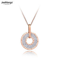 JeeMango-collares con colgante de cristal de disco de números romanos para mujer, collar largo de 28 "de Chian, suéter bohemio, JN19160 2024 - compra barato