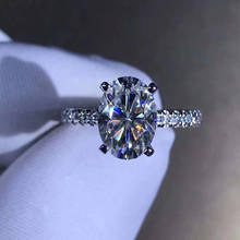 9K кольцо из белого золота, роскошное 2ct цвет GH Moissanite кольцо, роскошное овальное кольцо, Подарок на годовщину, обручальное кольцо 2024 - купить недорого