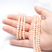 Round Natural Freshwater Pearl Beads Natural Pearl Pink 5-6mm Loose Beads for Make Jewelry DIY Bracelet Necklace Accessories 2024 - buy cheap