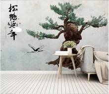 WDBH пользовательские фото 3d обои в китайском стиле сосновая древесина Декор для дома гостиная 3d настенные фрески обои для стен 3 d 2024 - купить недорого