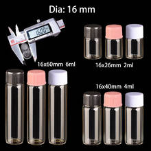 2ml 4ml 6ml Clear Glass Bottles With Black Pink White Plastic Cap 100pcs  Hyaline Mini Vitreous Jars Perfume Essential Oil Vial 2024 - buy cheap