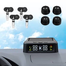 Sistema de control de presión de neumáticos TPMS Solar para coche, Monitor de presión de neumáticos externo/incorporado con 4 sensores externos, accesorios para neumáticos 2024 - compra barato