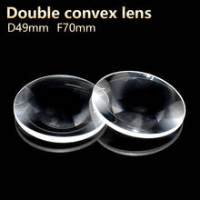 Lentes convexas duplas de aumento, lente ótica física para telescópio, faça você mesmo, experimento óptico do projetor d49mm f70mm 2024 - compre barato