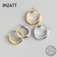 INZATT aro-pendientes de plata de primera ley diseño hip hop para mujer, aretes pequeños, plata esterlina 925, diseño geométrico, redondo, estilo hip hop, fiesta 2024 - compra barato