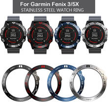 Para garmin fenix 5x caixa de metal moldura anel banda para garmin fenix 3 hr/5x mais anel estilo quadro adesivo caso anti risco moldura 2024 - compre barato