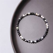Fashion 4mm Natural Stone Beads Bracelet Black Zebra Stone lapis lazuli Amazonite Beaded Bracelet Yoga Jewelry for Women Men 2024 - buy cheap