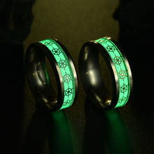 Anillos luminosos para hombre y mujer, anillos fluorescentes luminosos de acero inoxidable, personalidad, anillo de patrón Simple, regalo de joyería 2024 - compra barato