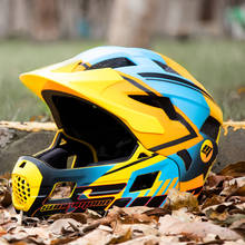 Профессиональный детский съемный Полнолицевой велосипедный шлем с перезаряжаемым светильник, детская спортивная безопасность, MTB горная дорога, casco ciclismo 2024 - купить недорого