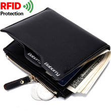 Fashion Men Wallet Anti-theft RFID Top Quality PU Leather Purse Card Case Mony Bag Male Zipper Casual Wallet 2024 - buy cheap