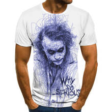 Clown Series Horror Clown Men's T-shirt Funny Clown Face Drawing Line Sketch 3D Printing All-match Clothes Street Clothing 2024 - buy cheap