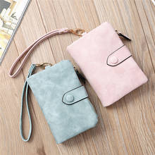 Women Folding Short Wallet Ladies Quality Pu Leather Wallet Simple Short Coin Purse Cute Solid Color Card Holder For Female 2024 - buy cheap