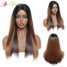 Segunda peruca feminina, peruca longa, lisa e sintética, resistente ao calor para cosplay diário, marrom 2024 - compre barato