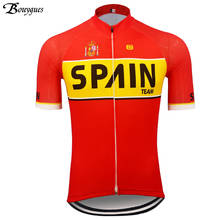 Camiseta de Ciclismo para hombre, Maillot de manga corta del equipo profesional de España, color rojo, de secado rápido, para verano 2024 - compra barato
