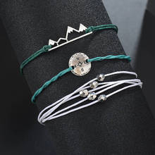 YADA silver color Mountains&compass Bracelets&Bangles For Women Handmade Rope Weave Bracelets Charm Jewelry Bracelet BT200282 2024 - buy cheap