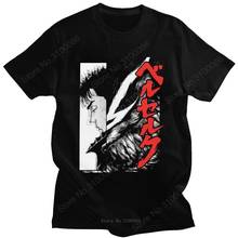 Camiseta masculina de algodão, camiseta da moda para homens do anime aku berserk, camiseta com manga curta de algodão, camiseta gatsu apoios, vestuário solto 2024 - compre barato