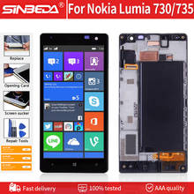 4.7" OLED LCD Touch Screen For NOKIA Lumia 730 Display With Frame Repair Digitizer Replacement For NOKIA 735 LCD Display 2022 - buy cheap
