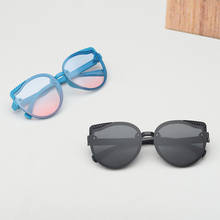 Elbru óculos de sol infantil cor gradiente, óculos de sol para crianças ao ar livre viagem praia com areia proteção aos olhos 2024 - compre barato